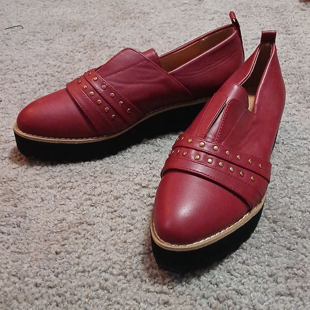 Olivia & Kate burnt red loafers slip on shoes Sz 9  NWOT